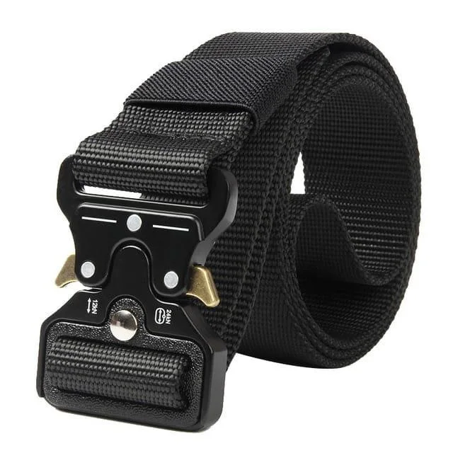 Zwinięty czarny pas taktyczny z klamrą Quick Release